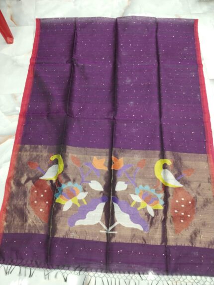 PAITHANI MUSLIN SAREE PURPLE