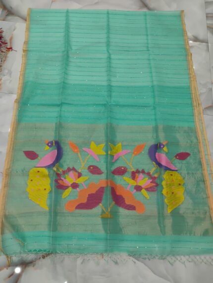 PAITHANI MUSLIN SAREE SEAFOAN