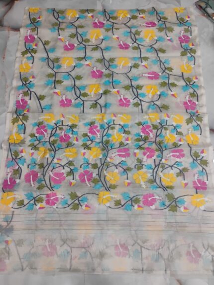 MUSLIN SAREE WHITE
