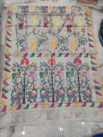 MUSLIN SAREE WHITE