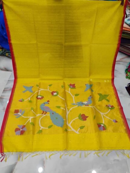 PAITHANI MUSLIN SAREE YELLOW